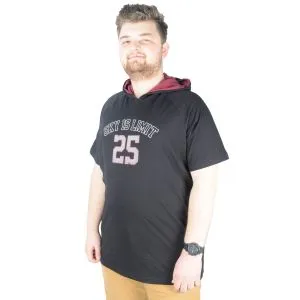 Big-Tall Men Hooded T-Shirt Sky is Limit 22118 Black