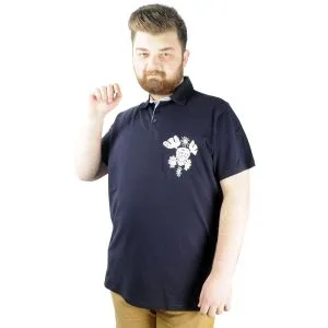 Men s T shirt Polo Collar Skull 22304 Navy Blue