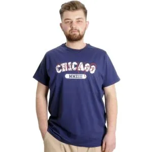 Big Size Mens T-Shirt CHICAGO 23105 Indigo