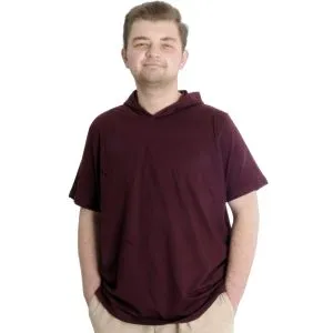 Big Size Mens T-Shirt Hoodie 23118 Plum