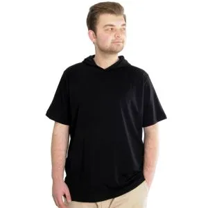 Big Size Mens T-Shirt Hoodie 23118 Black