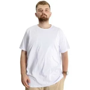 Big Size Mens T-Shirt Bis Collar Fragmented 23133 White