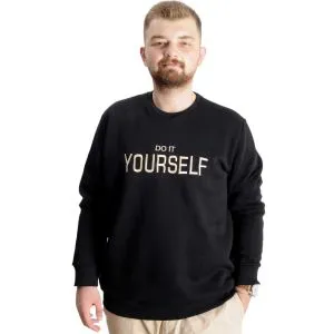 Büyük Beden Erkek Sweat BisYaka Do İt Yourself 23168 Siyah