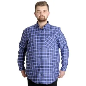 Big Size Mens Shirt Ekose Long Armlu 23300 Dark Saks