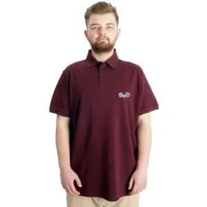Büyük Beden Erkek T-shirt Polo SUPER 23318 Mürdüm