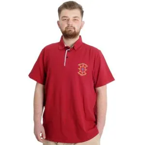 Big Size Mens T-Shirt Polo ADVENTURE 23323 Burgundy