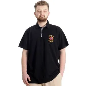 Büyük Beden Erkek T-shirt Polo ADVENTURE 23323 Siyah
