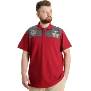 Big Size Mens T-Shirt Polo MILITARE 23327 Burgundy