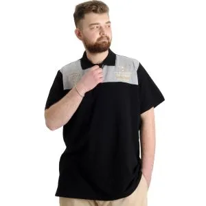 Büyük Beden Erkek T-shirt Polo MILITARE 23327 Siyah