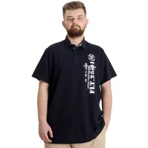 Big Size Mens T-Shirt Polo FLT 23329 Navy Blue
