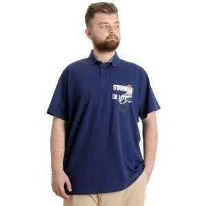 Big Size Mens T-Shirt Polo SUMMER 23331 Indigo