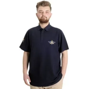 Büyük Beden Erkek T-shirt Polo AIRFORCE 23337 Lacivert