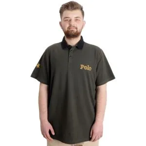 Big Size Mens T-Shirt Polo HORSE 23339 Khaki