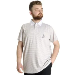 Büyük Beden Erkek T-shirt Polo Yaka Çizgili KAGI 23340 Kahverengi