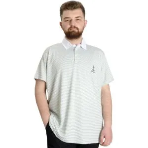 Büyük Beden Erkek T-shirt Polo Yaka Çizgili KAGI 23340 Yeşil