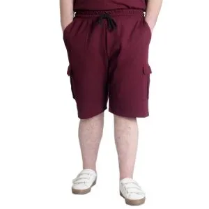Big Size Mens Short Cargo Pocket WAFFLE 23500 Burgundy