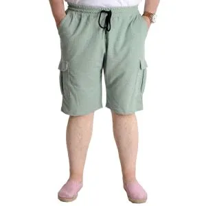 Big Size Mens Short Cargo Pocket WAFFLE 23500 Cagla Greeni