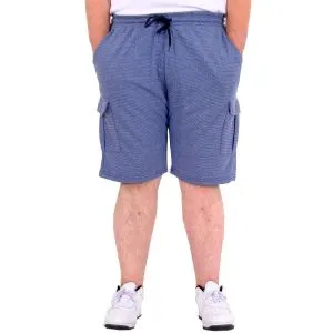 Big Size Mens Short Cargo Pocket WAFFLE 23500 Dark Blue