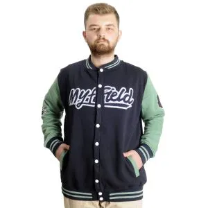 Big Size Mens College Coat My Field 23626 Navy Blue