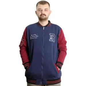 Big Size Mens College Coat Zipper Ceket REPUTATION 23634 Indigo