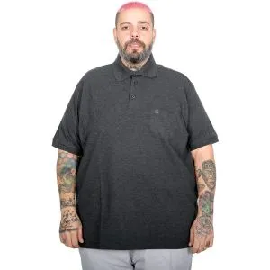 Battal Beden Erkek Tshirt Polo Yaka Cepli Klasik Pike 20552 Antrasit