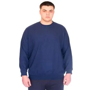 Big Size Mens Crew Neck Sweatshirt Selanik U24441 Indıgo