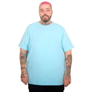 Big Size Men Super Basic Crew Neck T-Shirt 20149 Turquoise