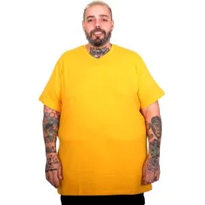 Men’s Big Size Basic V-Neck T-Shirt 20150 Mustard