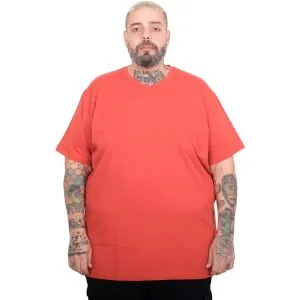 Men’s Big Size Basic V-Neck T-Shirt 20150 Tile Red