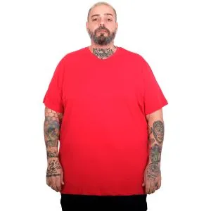 Men’s Big Size Basic V-Neck T-Shirt 20150 Red
