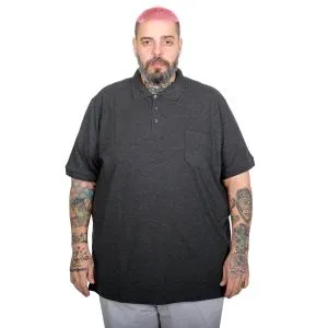 Plus Size Men Classic Pique Polo T-Shirt with Pocket 20550 Antrashite
