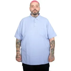 Big Size Men Classic Pique Polo T-Shirt with Pocket 20552 Lilac