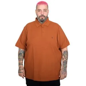 Men’s Big Size Embroidered Classic Pique Polo T-Shirt 20553 Cinnamon