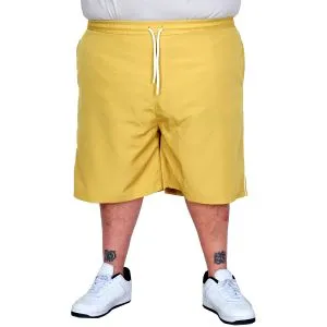 Big Size Men White Line Swim Shorts 21451 Mustard