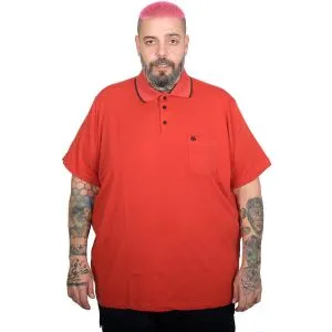 Plus Size Men Stretch Suprem Polo T-Shirt with Pocket 21558 Coral