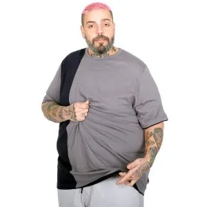Men’s Big Size Color Block MD08 T-Shirt U22134 Smoke