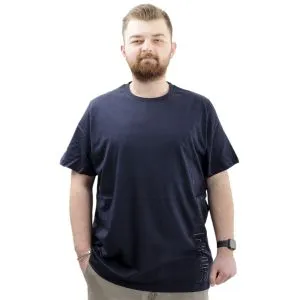 Big Size Mens T-Shirt Crew Neck SIMPLICITY U24046 Navy Blue