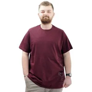 Big Size Mens T-Shirt Crew Neck SIMPLICITY U24046 Plum
