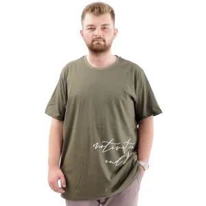 Big+Mens T-Shirt BELIEF U24085 Khaki