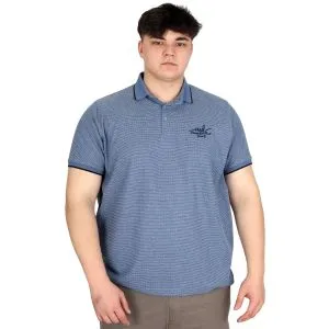 Büyük Beden Erkek Polo Yaka Tişört Waffle MD U24299 İndigo