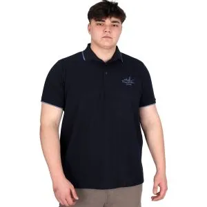 Big Size Mens Polo T-shirt Waffle MD U24299 Navy Blue