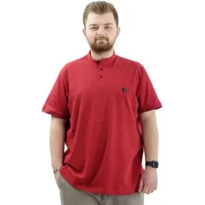 Big Size Mens T-shirt Henley T-Shirt U24339 Burgundy