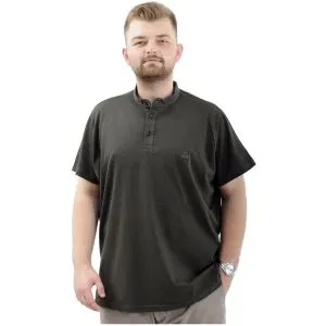 Big Size Mens T-shirt Henley T-Shirt U24339 Khaki