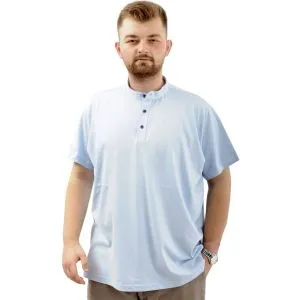 Big Size Mens T-shirt Henley T-Shirt U24339 Blue