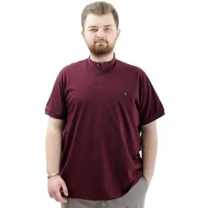 Big Size Mens T-shirt Henley T-Shirt U24339 Plum