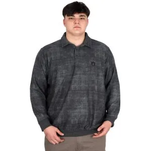 Big Size Mens Polo Sweatshirt Velvet substitute U24440 AntraMelange
