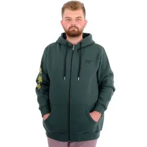 Erkek Büyük Beden Fermuarlı Kapüşonlu Sweatshirt FUTURE U24549 Nefti