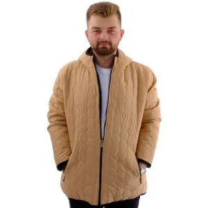 Big Size Mens Coat Hooded U24608 Beige