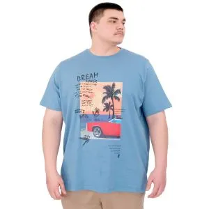 Big Size Mens  T-Shirt Palm Dream U25026 Blue