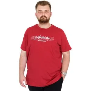 Plus Size Men's T-Shirt Crew Neck ORIGINALS U25038 Burgundy